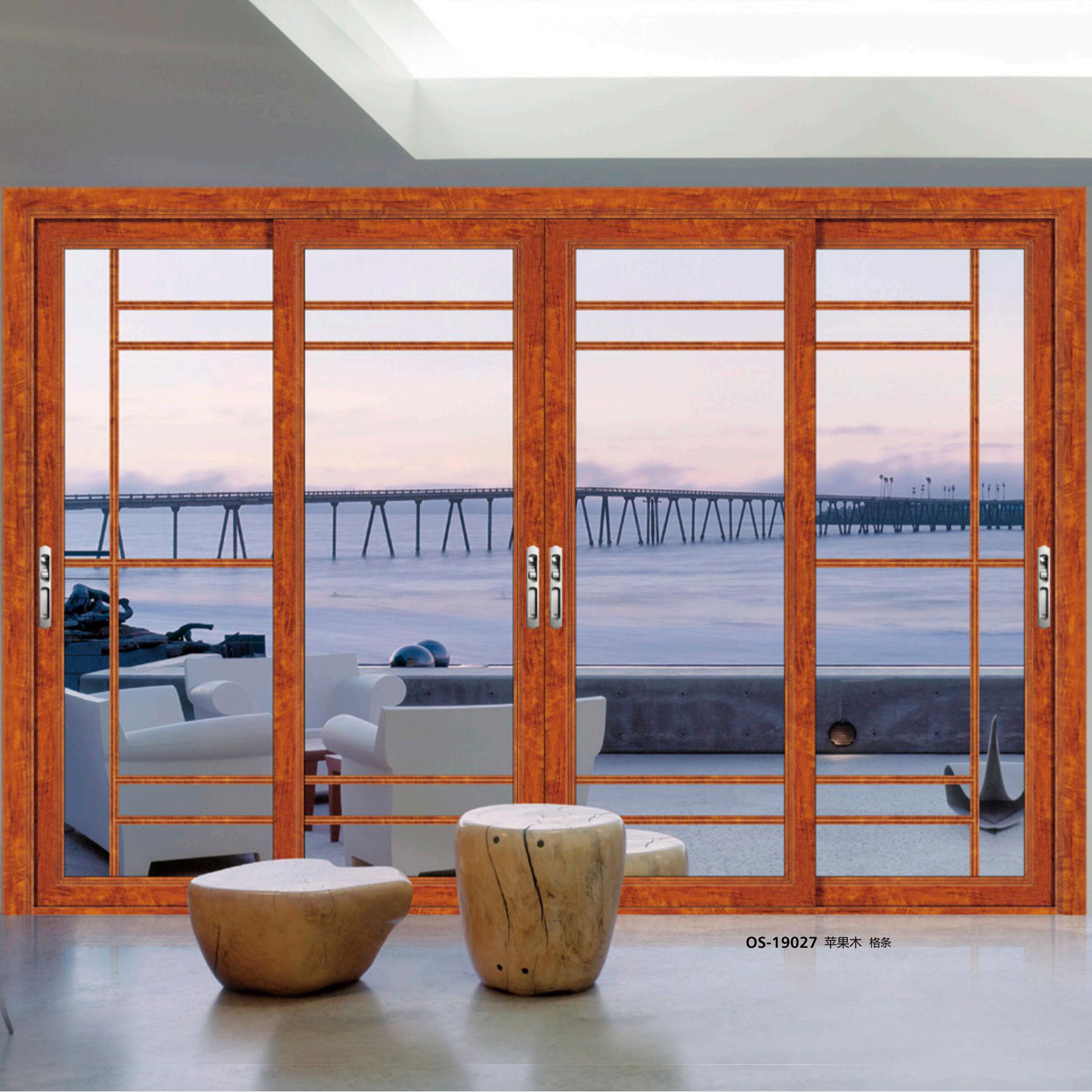 88平板-推拉/平開(kāi)門(mén)系列-OS-19027-蘋(píng)果木